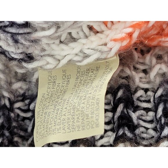 Club Monaco Womens Mohair Blend Striped Crew Neck Sweater Small Orange Pullover - Picture 5 of 8